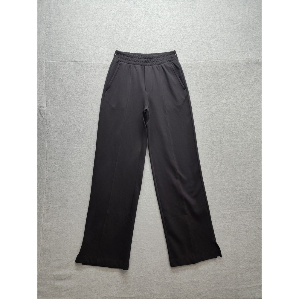 Old Navy Women Pants XS Black Pull On Elastic Waist High Rise Wide Legs Casual
